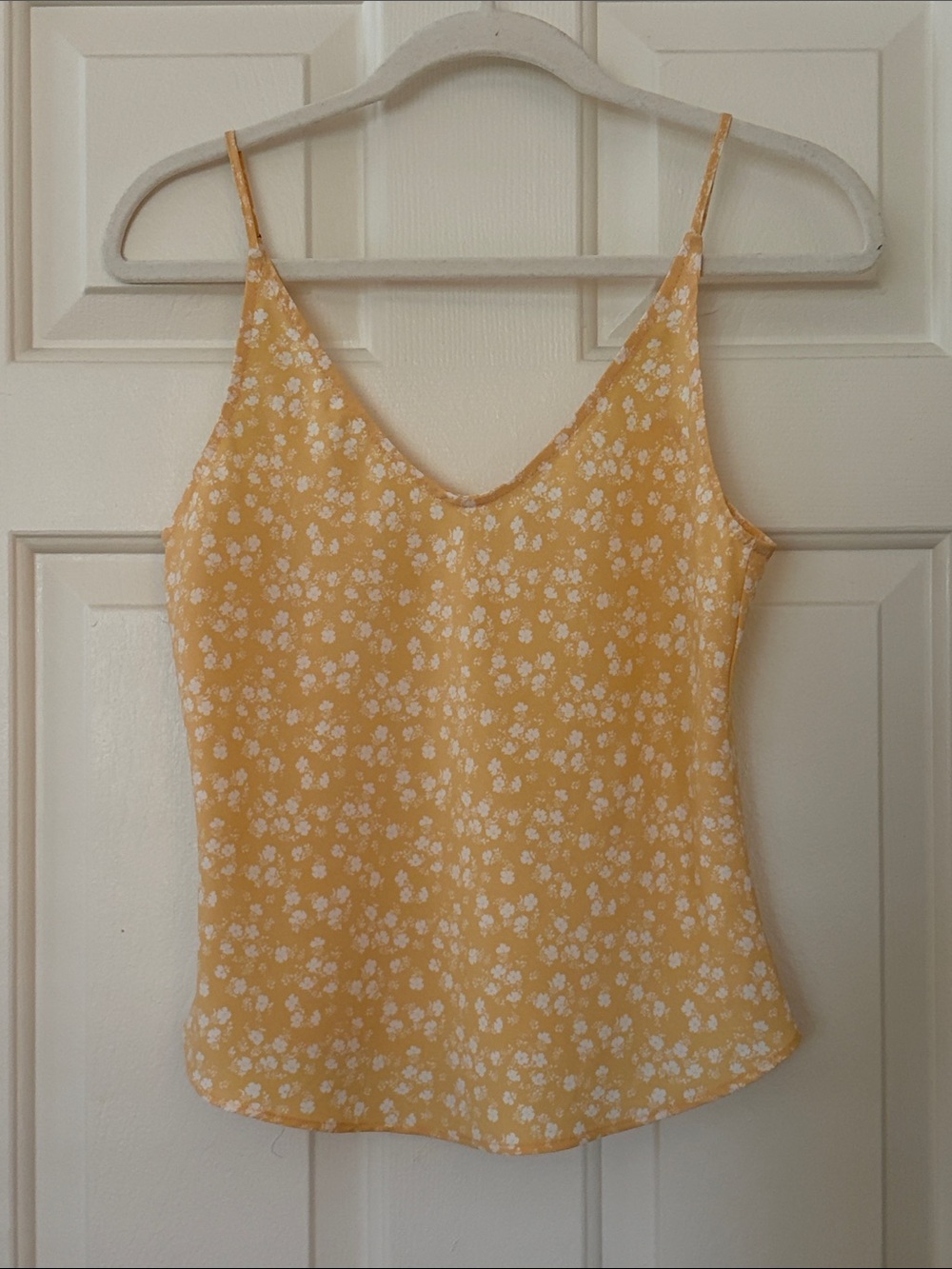 Abercrombie & Fitch Yellow Floral Spaghetti Strap Camisole - small